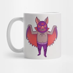 Fun & Colorful Vampire Bat Luchador Wrestler Sketch Drawing Mug